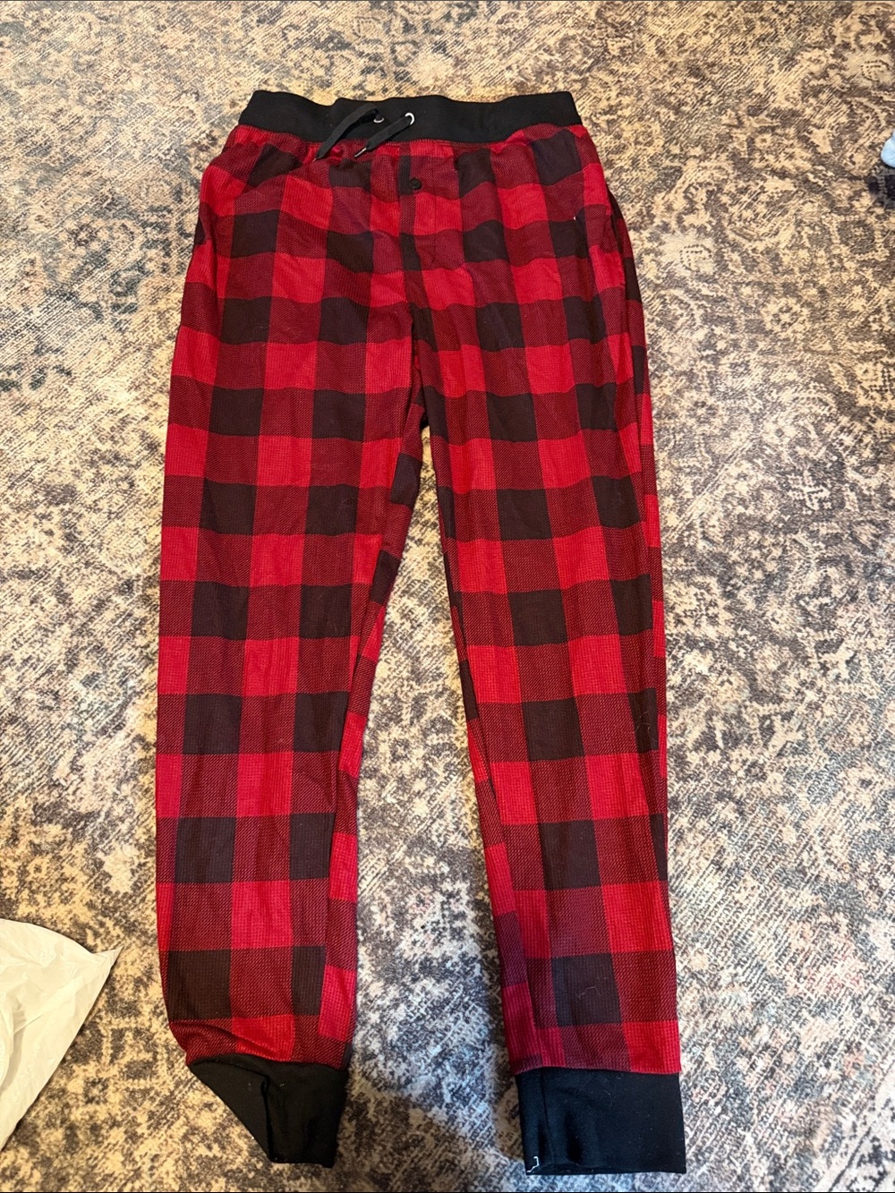 George Red and Black Buffalo Plaid Joggers